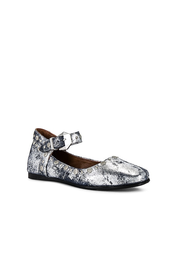 view 2 of 5 Mystic Mary Jane Flat in Silver Distress