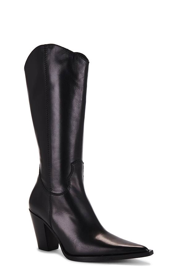 view 2 of 5 FREE PEOPLE COPENHAGEN 포인트 부츠 in Black Leather