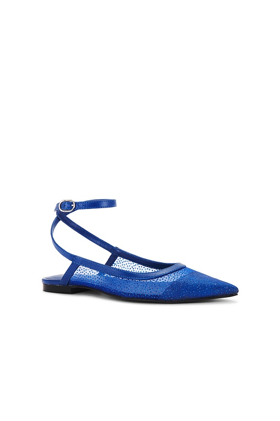 view 2 of 5 Sheer Glitter Jules Flat in Bright Navy