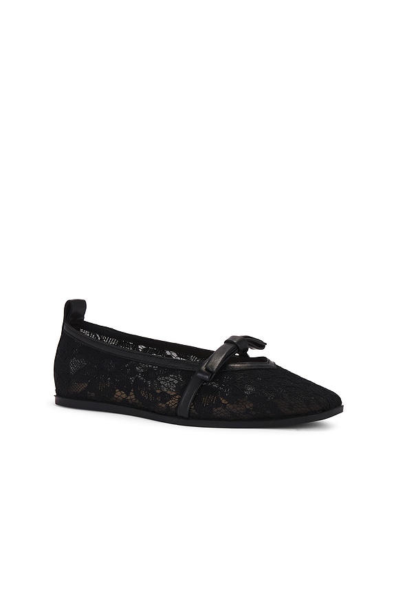 view 2 of 5 Mesh Mania Bow Flat in Black Pattern
