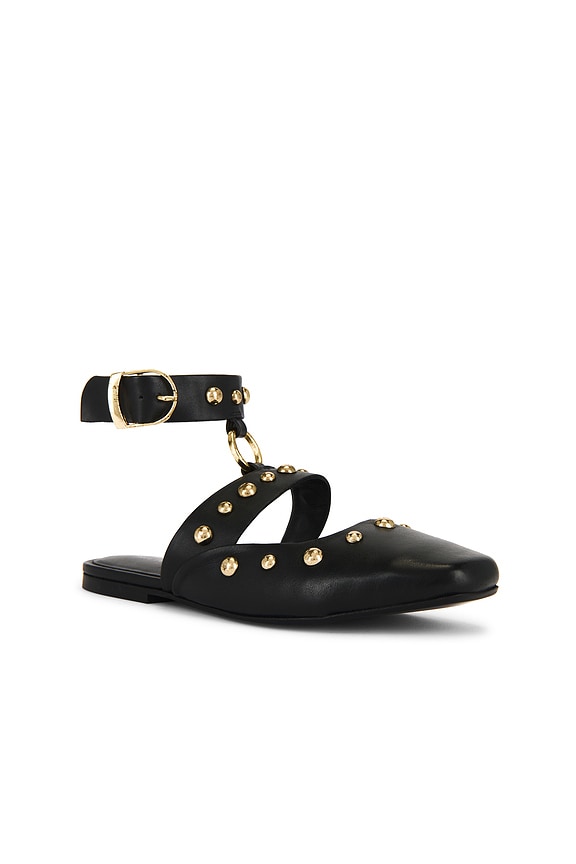view 2 of 5 Camille Mystic O-ring Flat in Black Leather