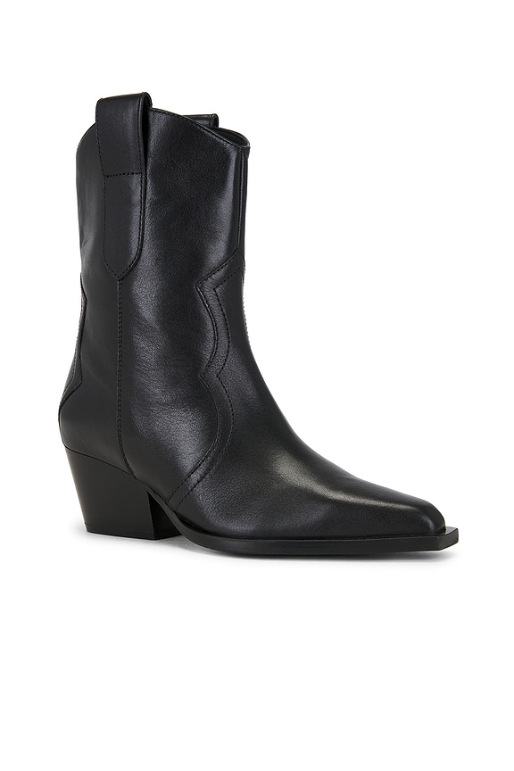 view 2 of 5 Cat Nap Cowboy Boot in Black Leather
