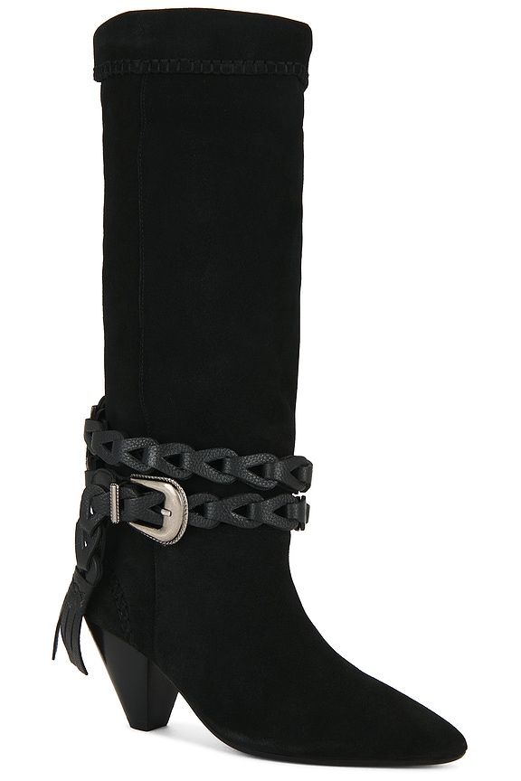 view 2 of 5 Bridget Belt Slouch Boot in Black Suede