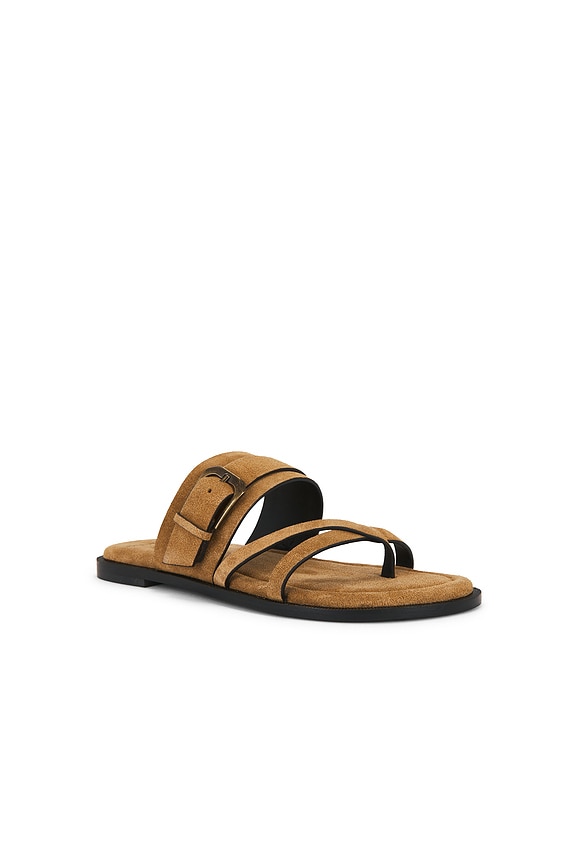 view 2 of 5 Belted Cross Strap Sandal in Driftwood Tan