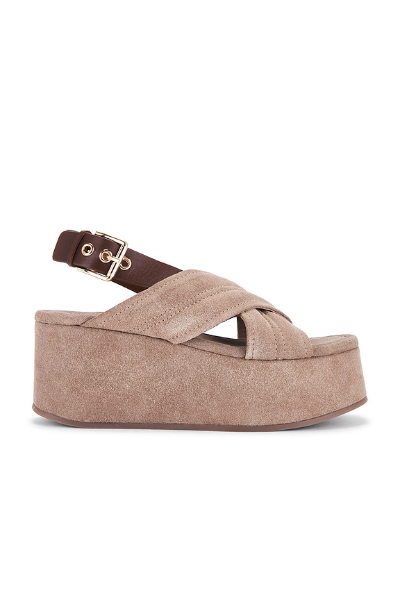 view 1 of 5 Beach Party Platform Sandal in Fawn Suede