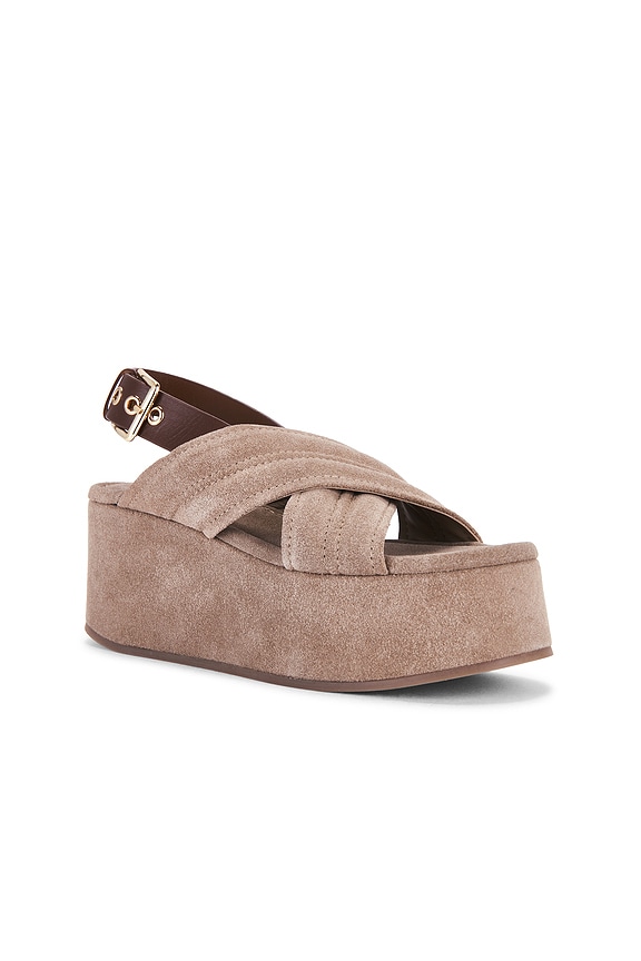 view 2 of 5 Beach Party Platform Sandal in Fawn Suede
