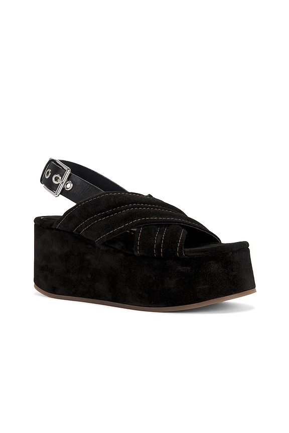 view 2 of 5 Beach Party Platform Sandal in Black Suede