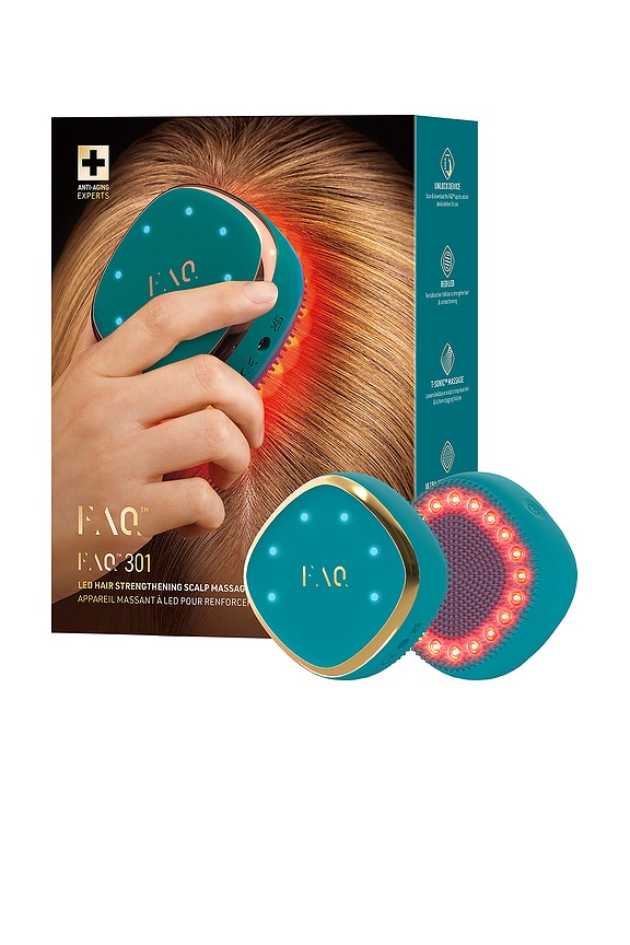 view 2 of 6 FAQ 301 LED Hair Strengthening Scalp Massager in Blue Emerald