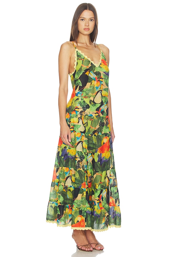 view 2 of 3 MAXIVESTIDO BIRD LEAVES in Sand