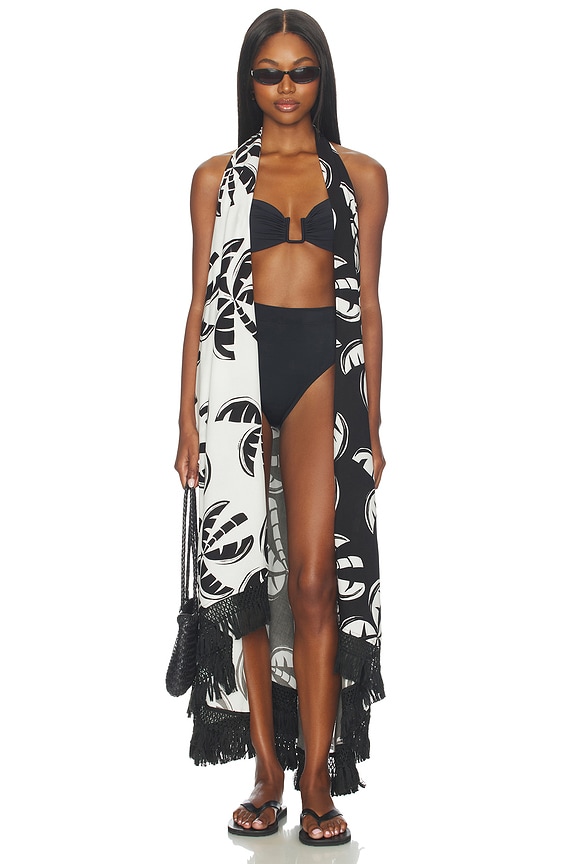 view 2 of 5 Graphic Palms Dress in Black & White