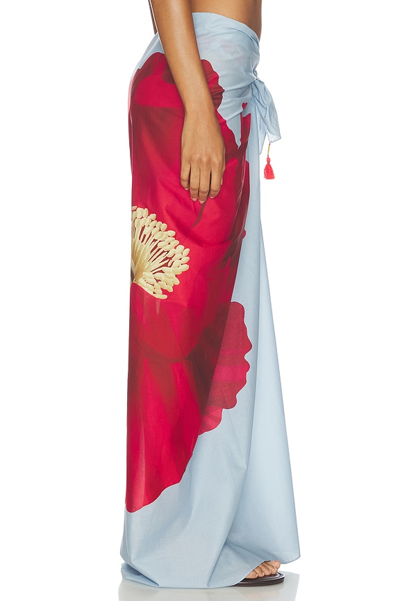view 2 of 6 PAREO SARONG WITH TRIMS in Poppy Flowers