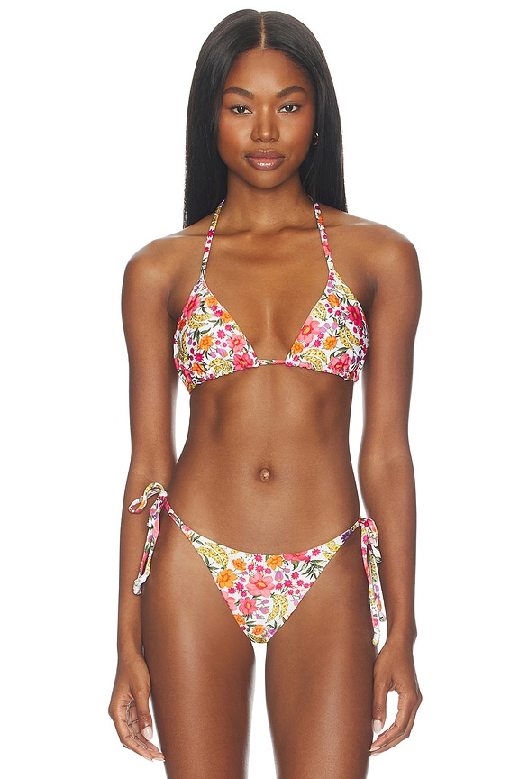 view 1 of 4 HAUT DE MAILLOT DE BAIN TRIANGLE BANANA FLOWERS in Off White