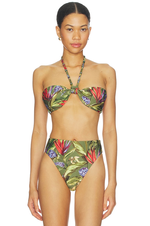 view 1 of 4 TOP BIKINI in Strilitzia Dark Green