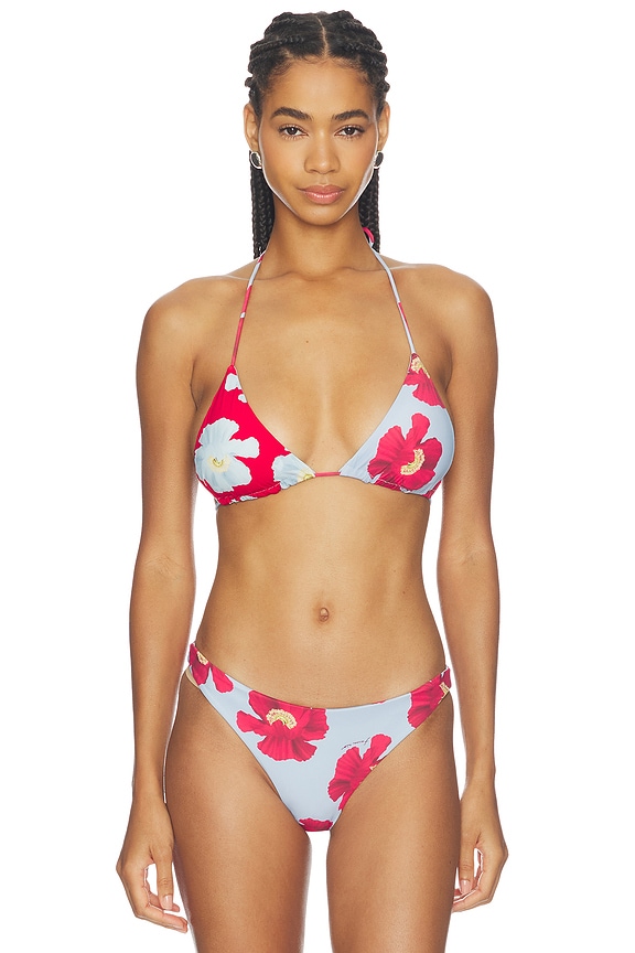 view 1 of 4 HAUT DE MAILLOT DE BAIN TRIANGLE PLACED HOT TOP in Poppy Flowers