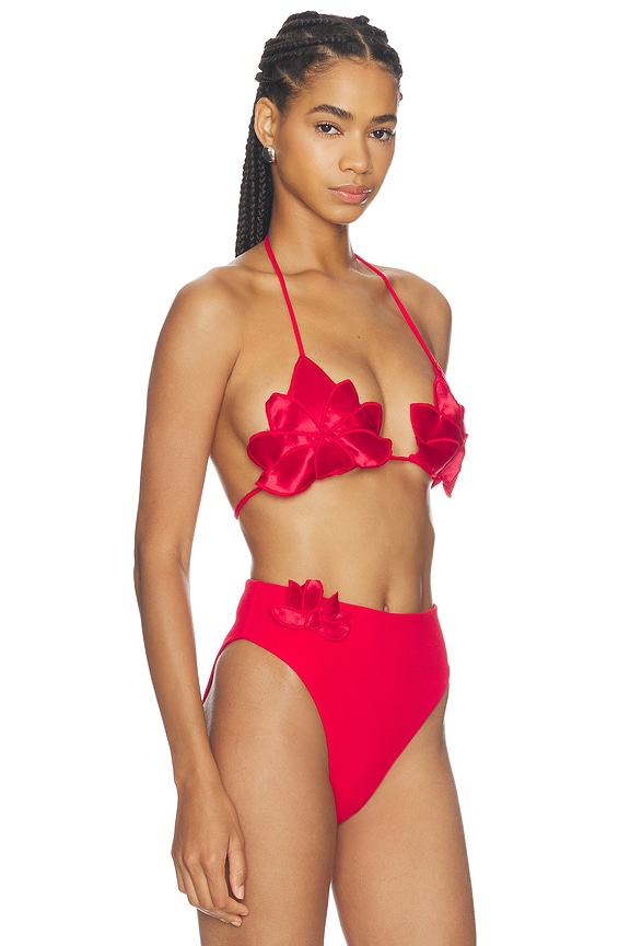 view 2 of 4 HAUT DE MAILLOT DE BAIN PLACED PRINT in Poppy Flowers