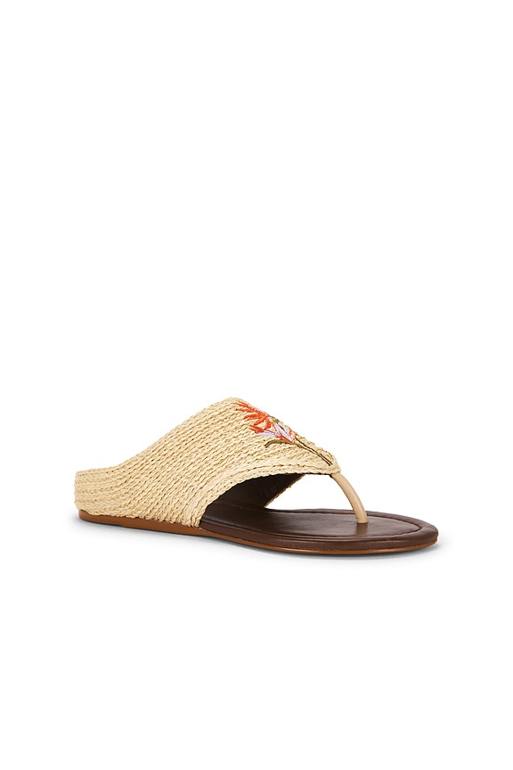 view 2 of 5 Raffia Icons Flat Sandal in Flower Walnut