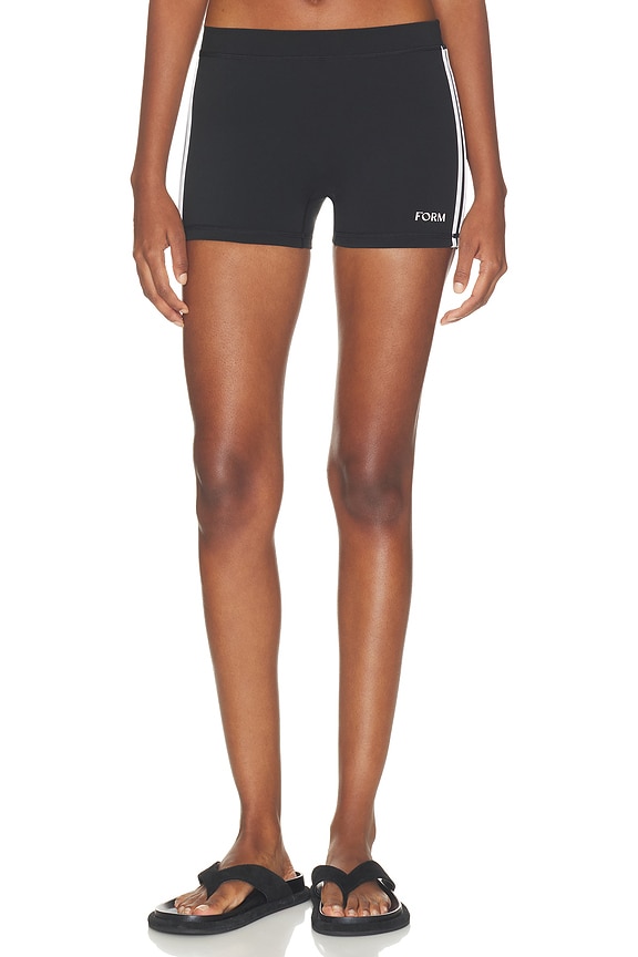 view 2 of 6 БАЙКЕРСКИЕ ШОРТЫ STRIPED MINI SHORTS in Black & White