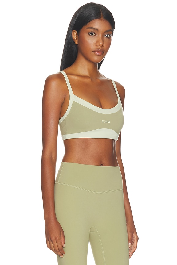 view 2 of 4 Scoop Contrast Sports Bra in Matcha & Sage in Matcha/Sage