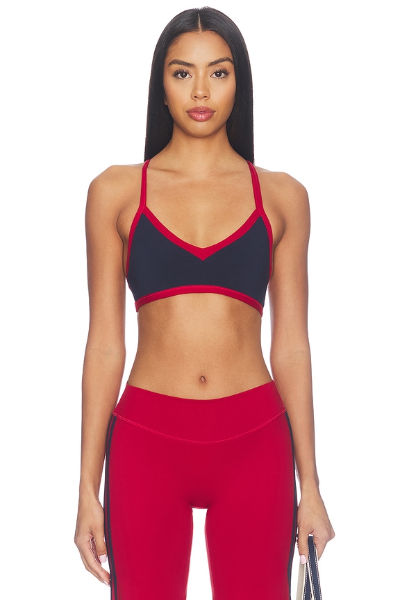 view 2 of 5 Reversible V Neck Sports Bra in Terracotta, Ruby, & Navy