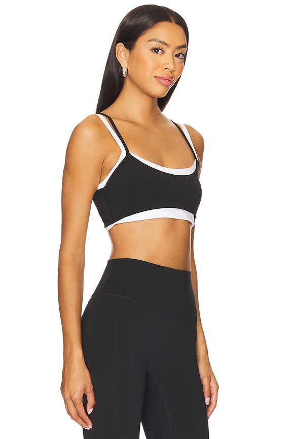 view 2 of 4 Layered Sports Bra in Black & White