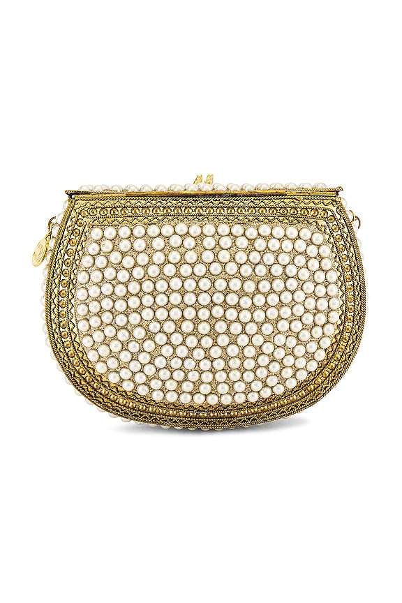 view 2 of 5 Pearl Metal Bag in Gold & Ivory