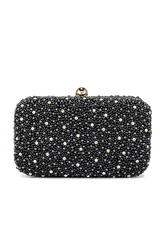 From St Xavier Mini Pearl Box Clutch in Black | REVOLVE