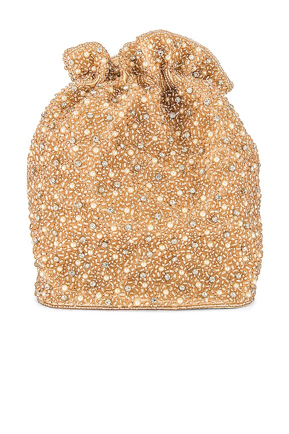 view 2 of 5 Mini Pearl Drawstring Bag in Champagne