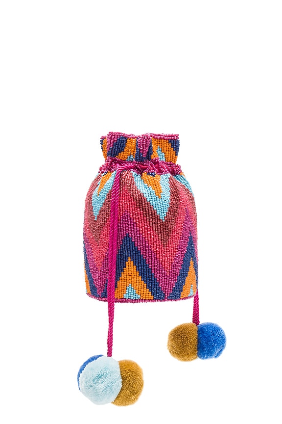 view 2 of 4 Dara Drawstring Bag in Orange & Blue