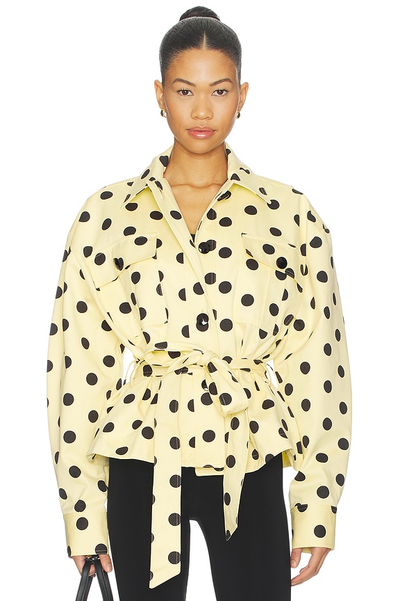 view 1 of 5 VESTE CHEMISE WANDA in Polka Dot Lemon