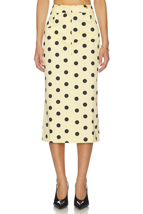 view 1 of 6 JUPE MIDI TINA in Polka Dot Lemon