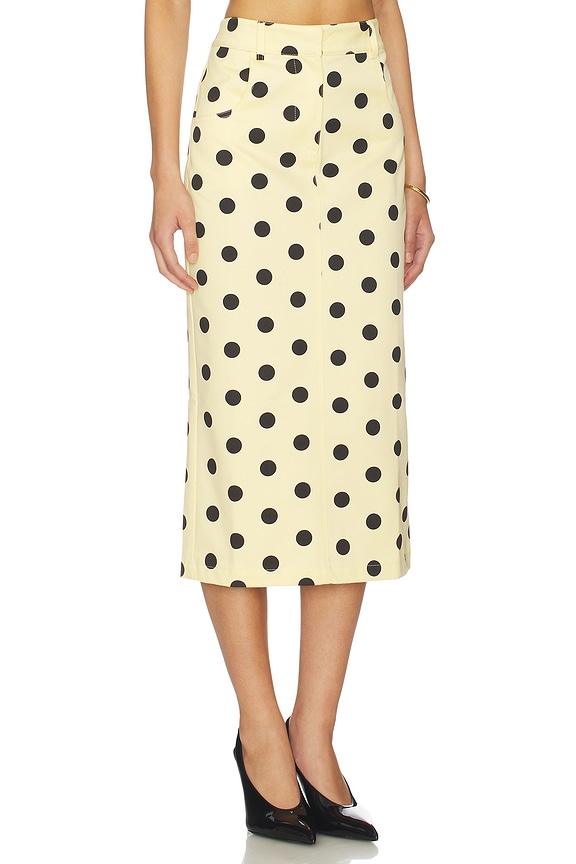 view 2 of 6 JUPE MIDI TINA in Polka Dot Lemon