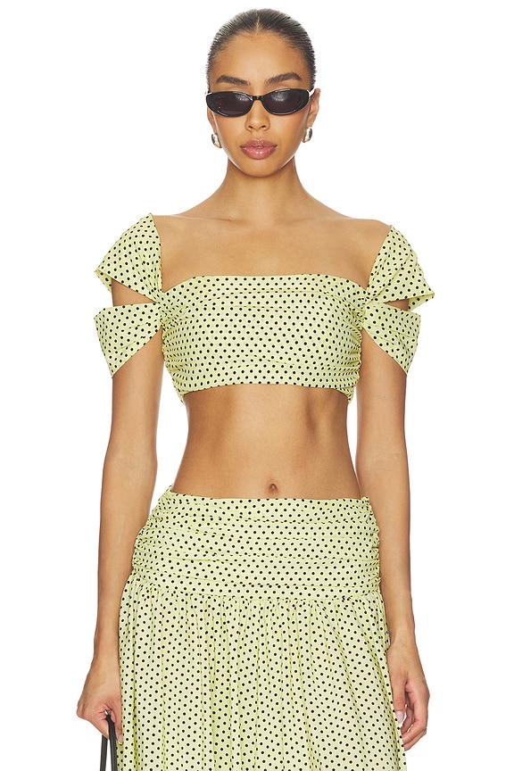 view 1 of 5 Sia Top in Polka Dot Lemon