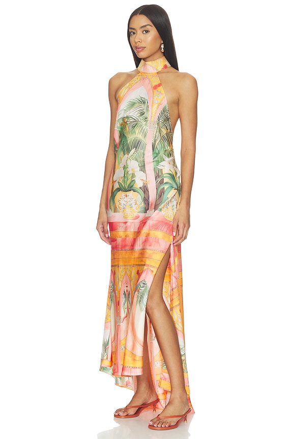 view 2 of 3 Sunset Haven Open Back Low Halter Dress in Sunset Haven