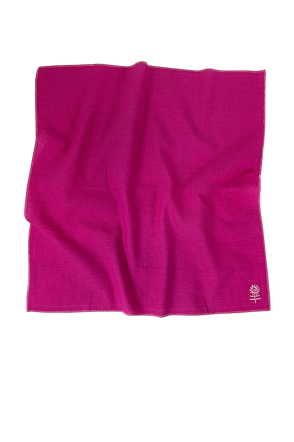 view 2 of 3 Icon Linen Napkin in Magenta & Pink