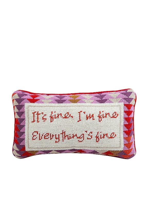 Furbish Studio Everything's Fine Needlepoint Pillow REVOLVE