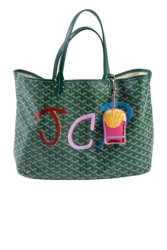 view 2 of 2 French Fries Bag Charm in Green & Pink