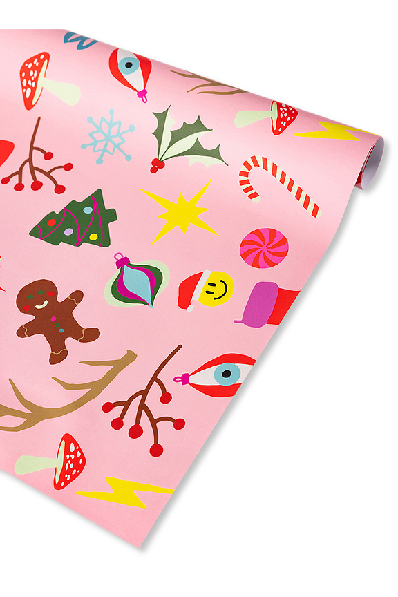view 1 of 3 HOJAS DE PAPEL DE REGALO WRAPPING PAPER SHEETS in Light Pink & Multicolor