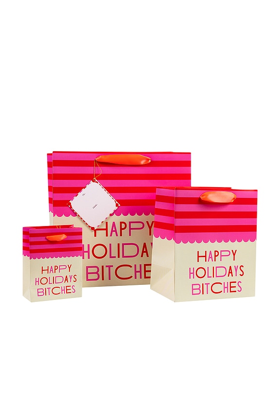 view 1 of 3 Happy Holidays Bitches Gift Bag Set Of 3 in 