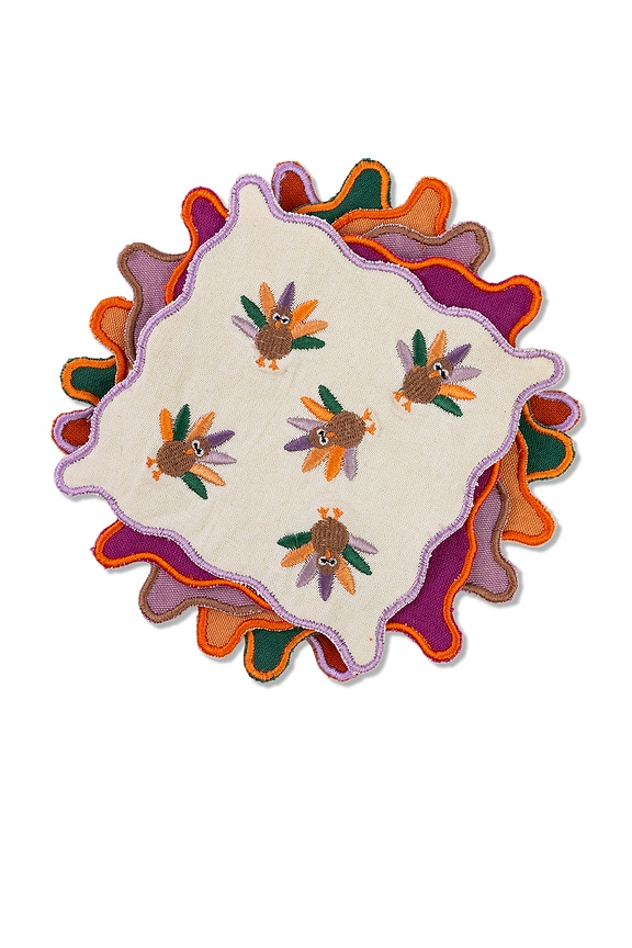 view 2 of 3 Set Of 6 Fall Cocktail Napkin in 