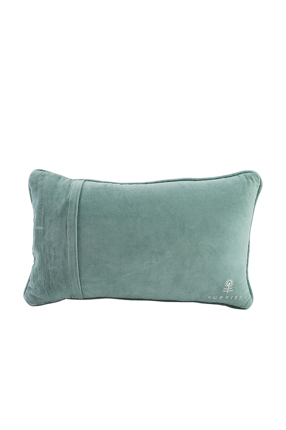 view 2 of 5 Fly Coach Needlepoint Pillow in Pink & Green