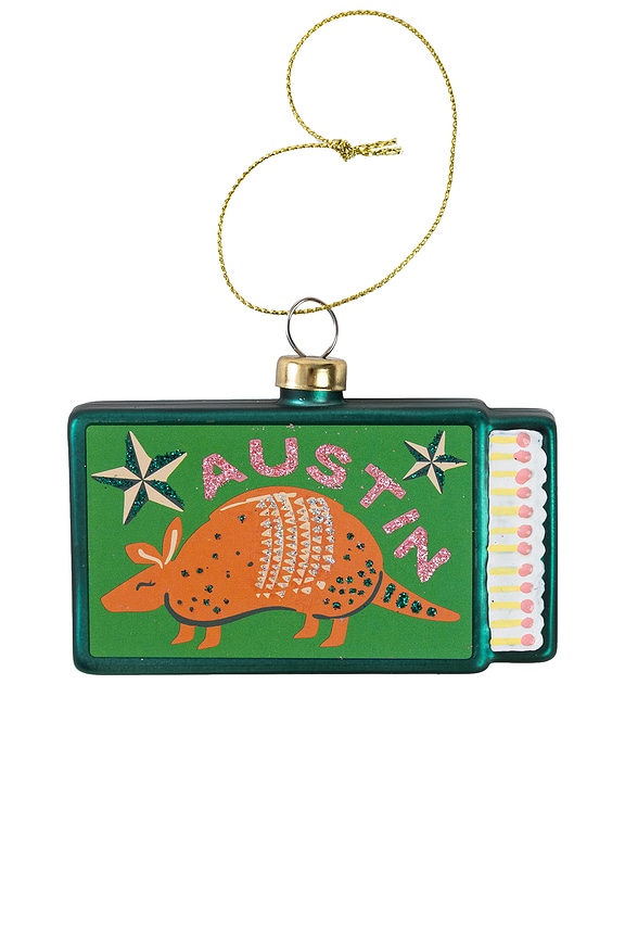 view 1 of 2 ORNAMENTO AUSTIN MATCHBOOK ORNAMENT in Green