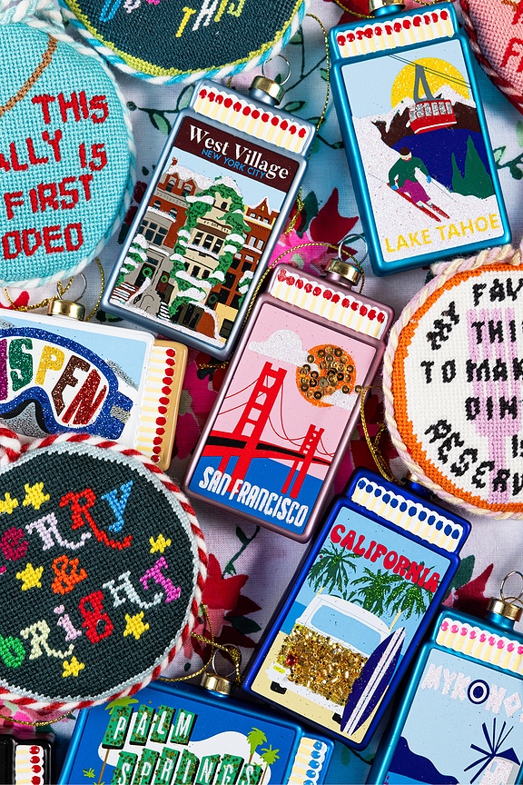 view 2 of 3 California Matchbook Ornament in Blue