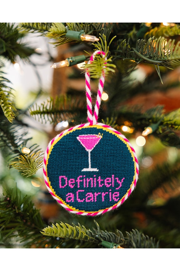 view 2 of 2 Carrie Needlepoint Ornament in Green & Blue