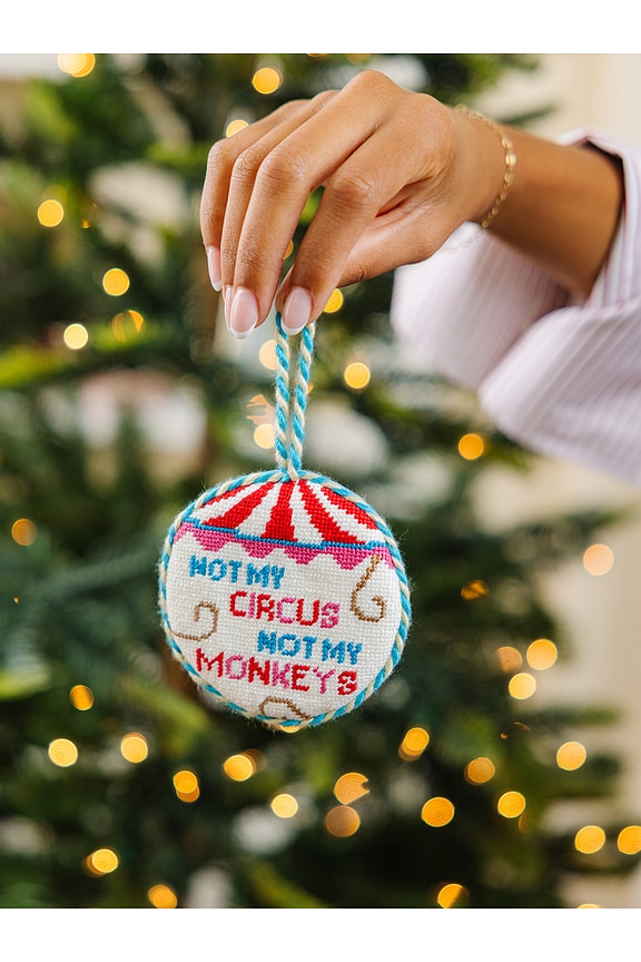 view 2 of 2 Not My Circus Needlepoint Ornament in Multicolor