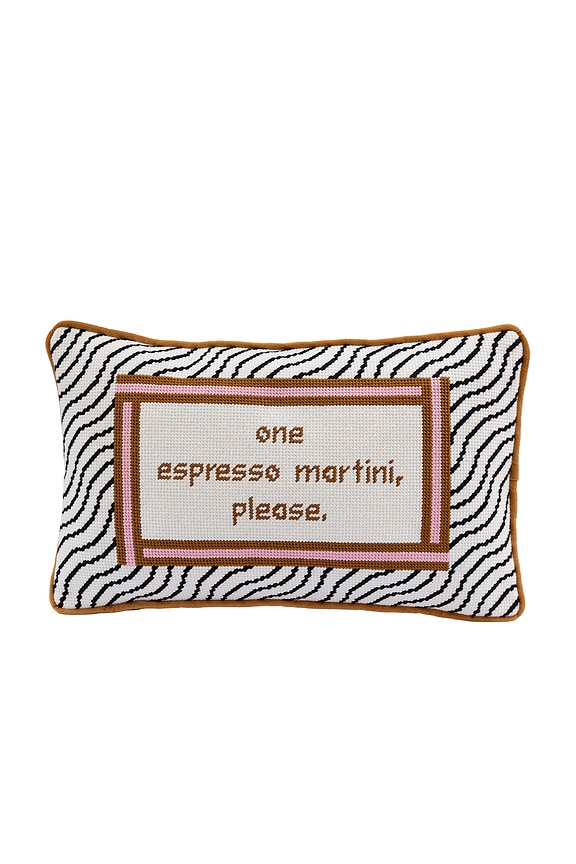 view 1 of 3 Espresso Martini Needlepoint Pillow in 