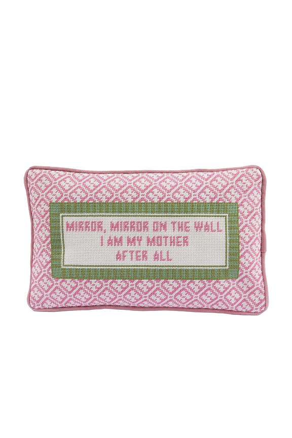 view 1 of 3 Mirror Mirror Needlepoint Pillow in 
