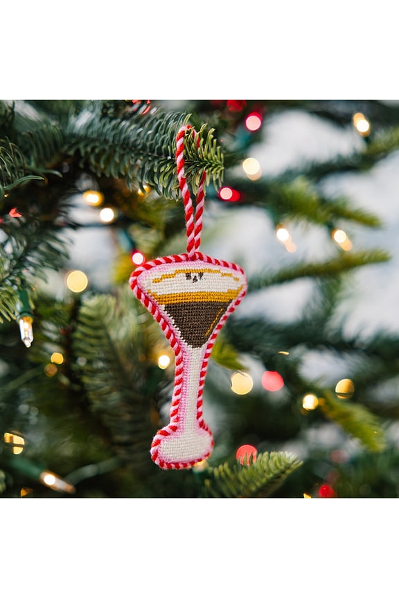 view 2 of 2 Espresso Martini Needlepoint Ornament in 