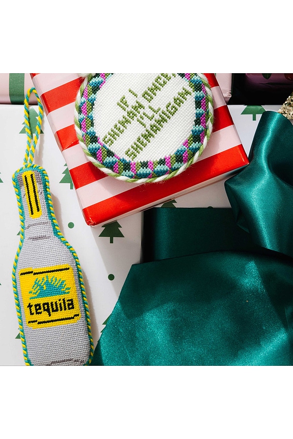 view 2 of 5 Tequila Bottle Needlepoint Ornament in 