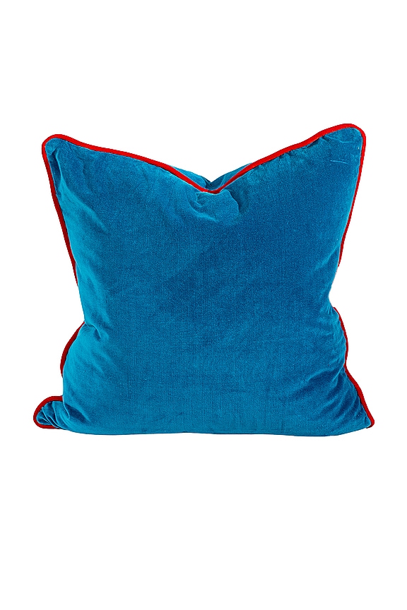 view 2 of 5 Charliss Velvet Pillow in Peacock & Cherry
