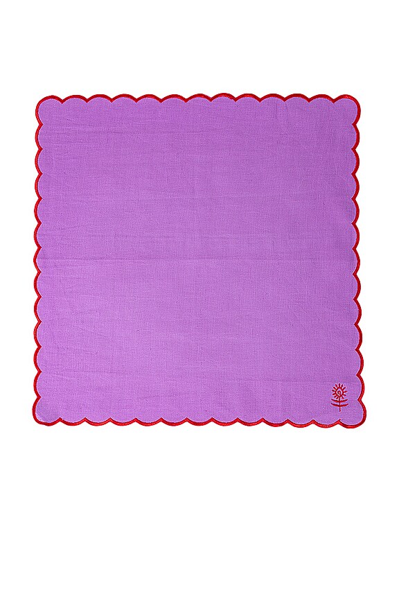 view 2 of 5 ЛЬНЯНАЯ САЛФЕТКА LILAC + CHERRY ICON LINEN NAPKIN in Lilac & Cherry